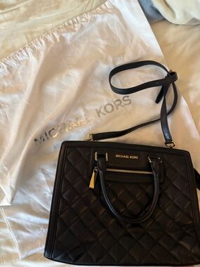 Michael Kors Black Quilted Leather Selma tote with dust bag